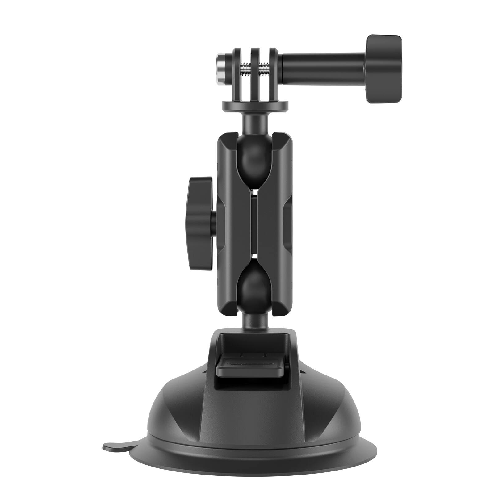Angle. Topteng - Universal Suction Cup Mount with Double Ball Head - 10KG Strong Hold, 360° Adjustable for DJI/GoPro/Insta 360/Cell Phone - Black.
