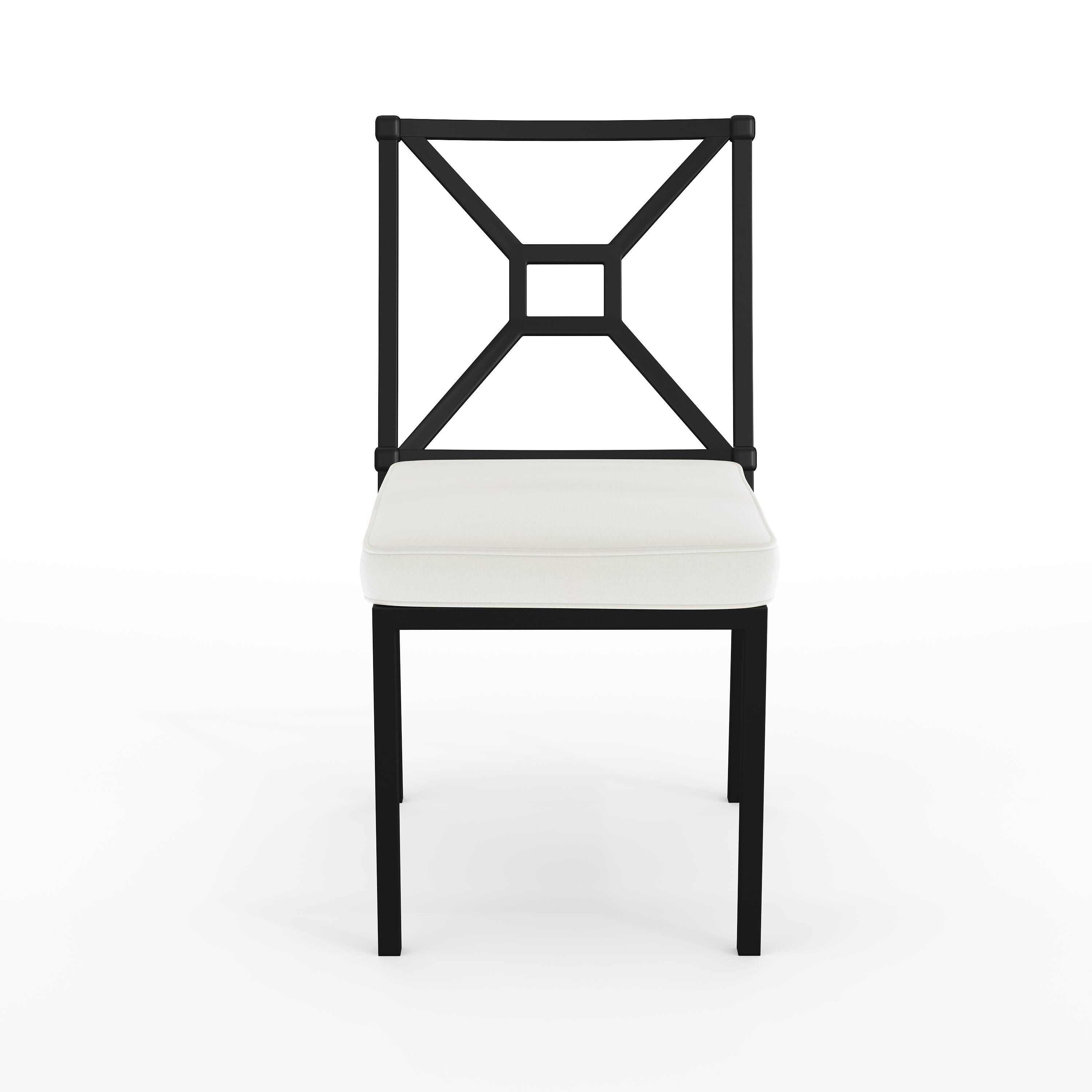 Alt View 10. Martha Stewart - Lily Pond All-Weather Steel Frame Stackable Patio Side Dining Chair with Cushion - Cream Cushions/Black Frame.