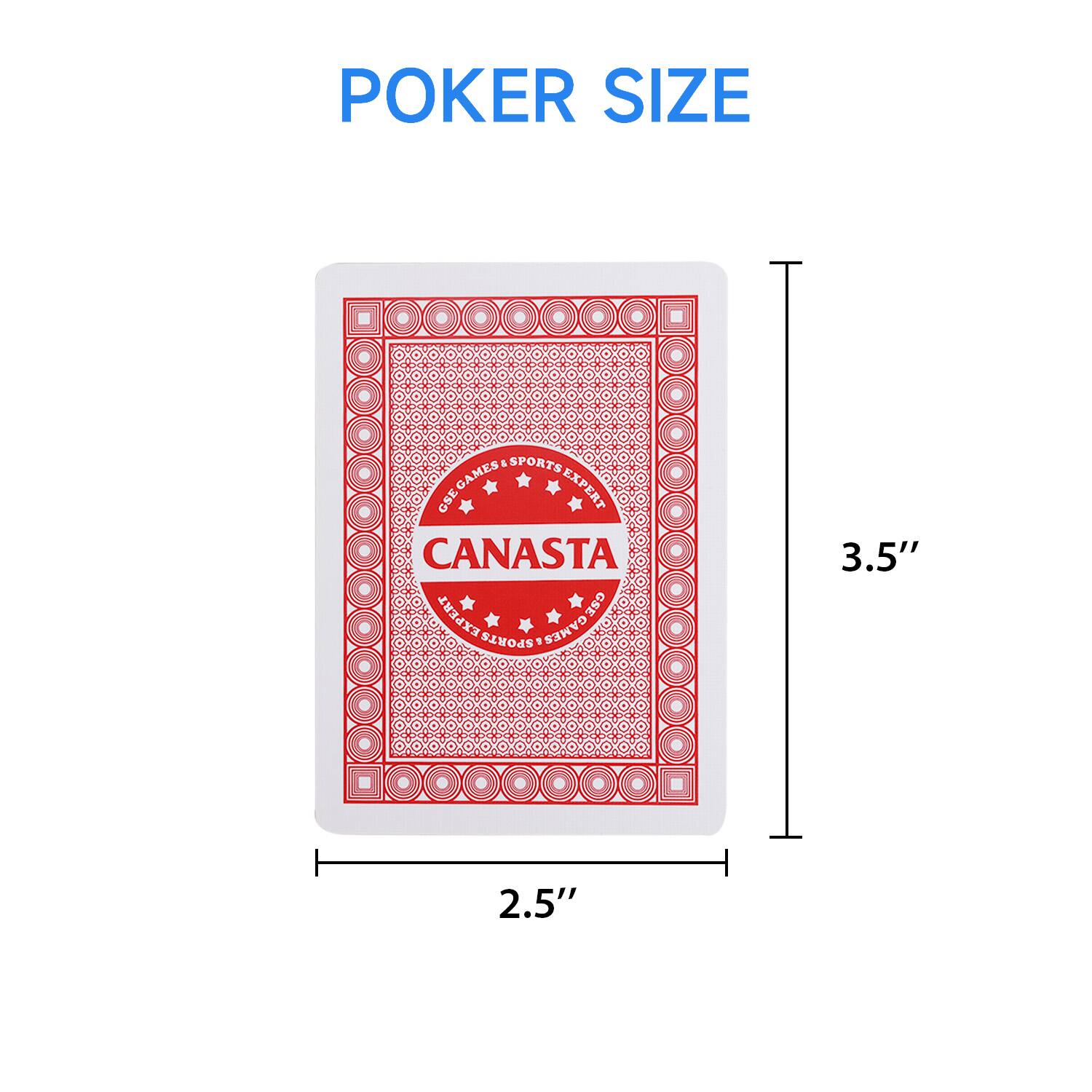 POKER SIZE & SPORTS GAMES EXPERT GSE CANASTA EXPERT GSE SPORTS GAMES 3.5" 2.5"