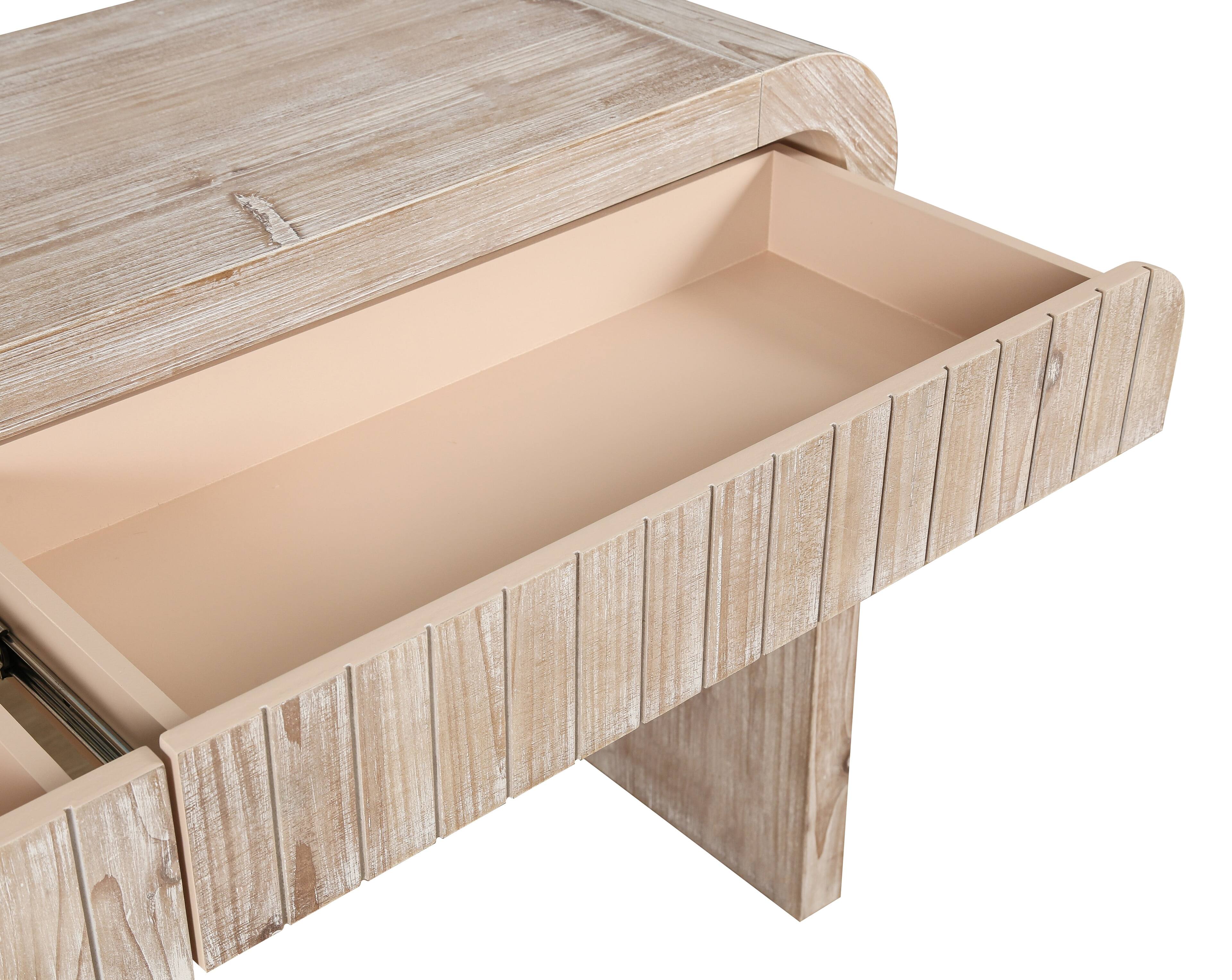 Alt View 2. Kadyn - 59'' Vintage Crafted Entryway Table,Two Hidden Handle Drawers,Farmhouse Console Table ,Easy Assembly, Natural Wood Wash - Brown.