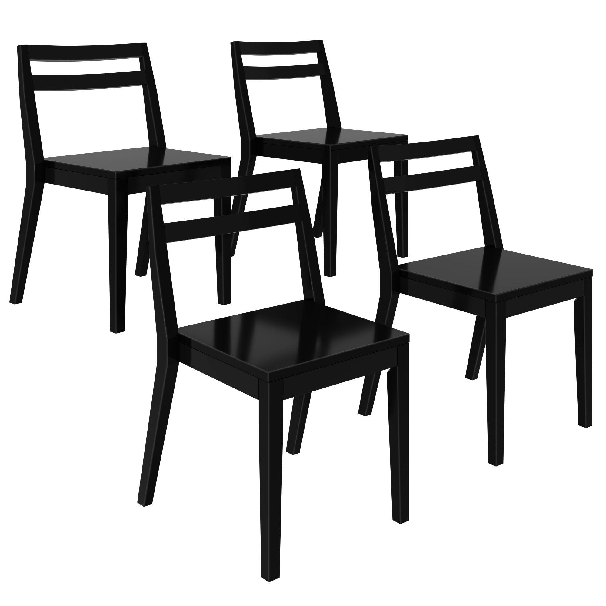 Alt View 2. Grain & Grove - Davie Dining Chair (4 Pack), Black - Black.