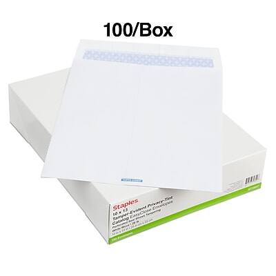 100/Box  
Staples  
10 x 13 Privacy-Tape  
Tamper-Evident Catalog Tabs  
100 EIN