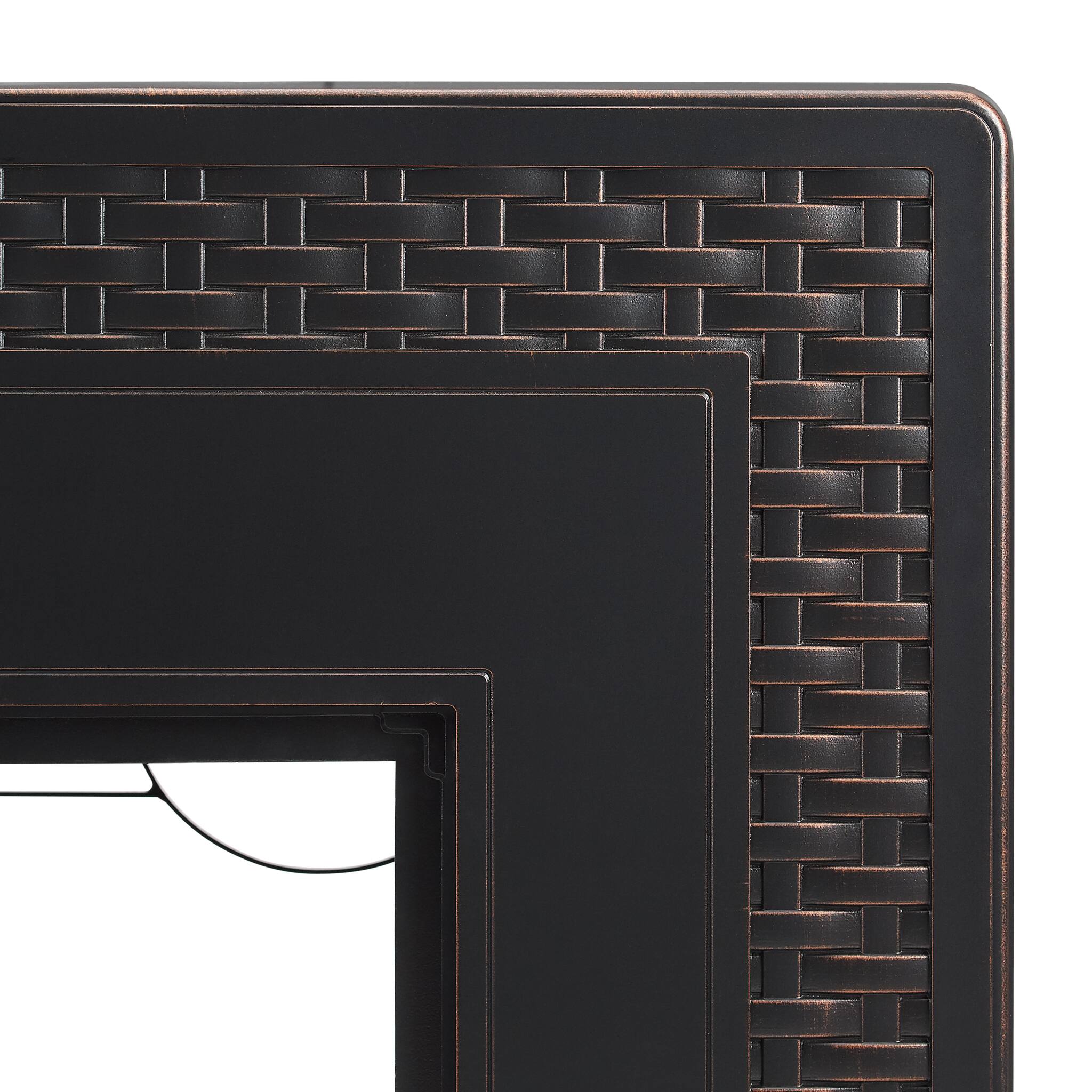 Alt View 17. Fire Sense - Albany Aluminum Rectangular LPG/NG Fire Pit - Antique Bronze.