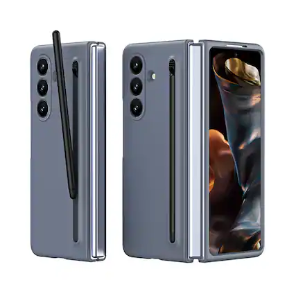Front. Dteck - Shockproof Full Body Pen Holder Case For Samsung Z Fold 8 Ultra with Stylus & Screen Protector - Darkgray.
