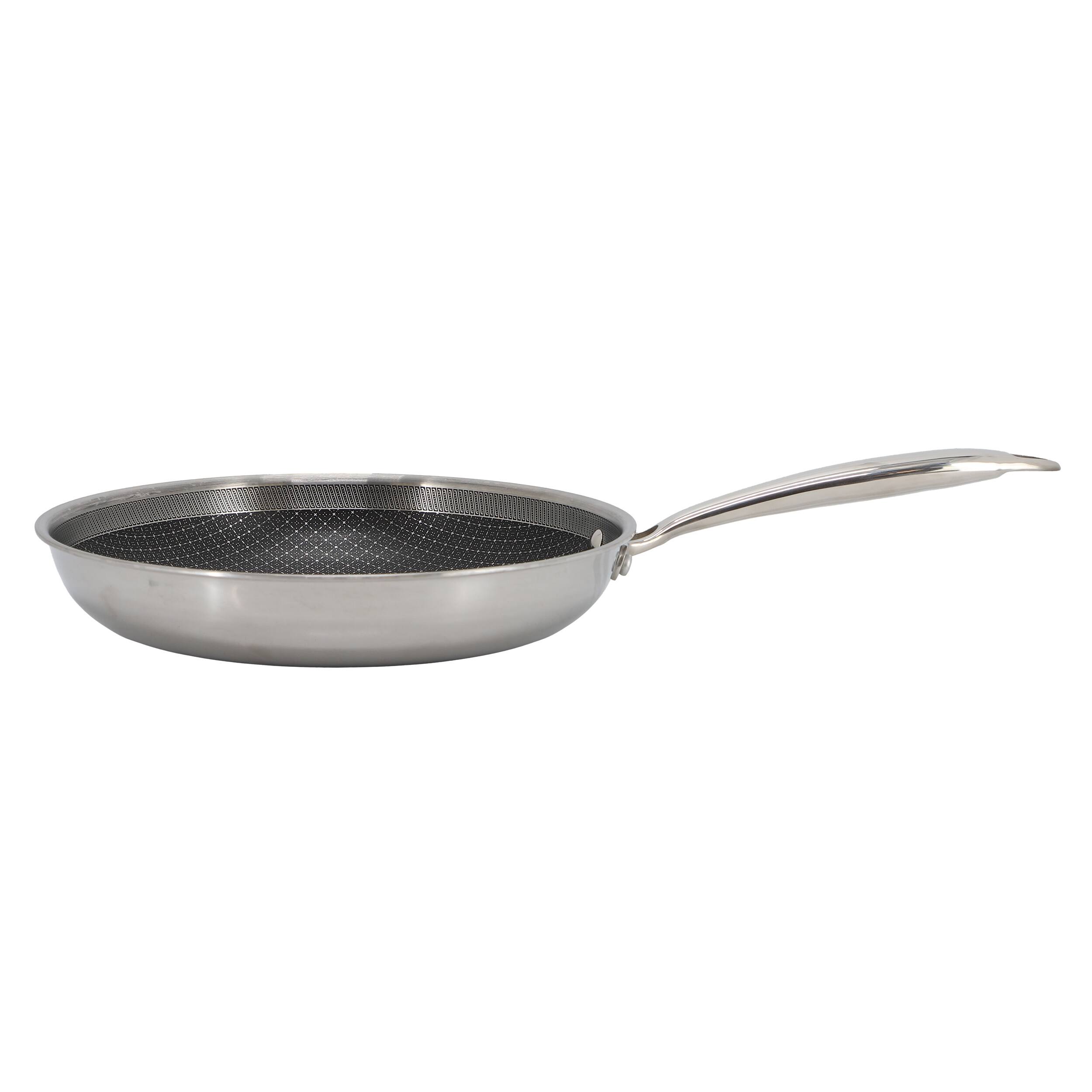 Alt View 1. Better Chef - Better Chef 12 Inch 3-Ply Stainless Steel Nonstick Fry Pan with Rolled Edge in Silver - Silver.