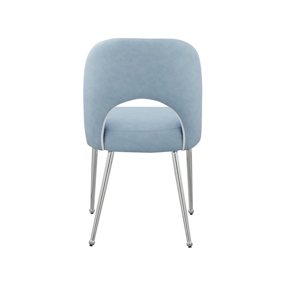 Alt View 1. Meridian Furniture - Logan Light Blue Vegan Leather Dining Chair, Set of 2 - Blue.