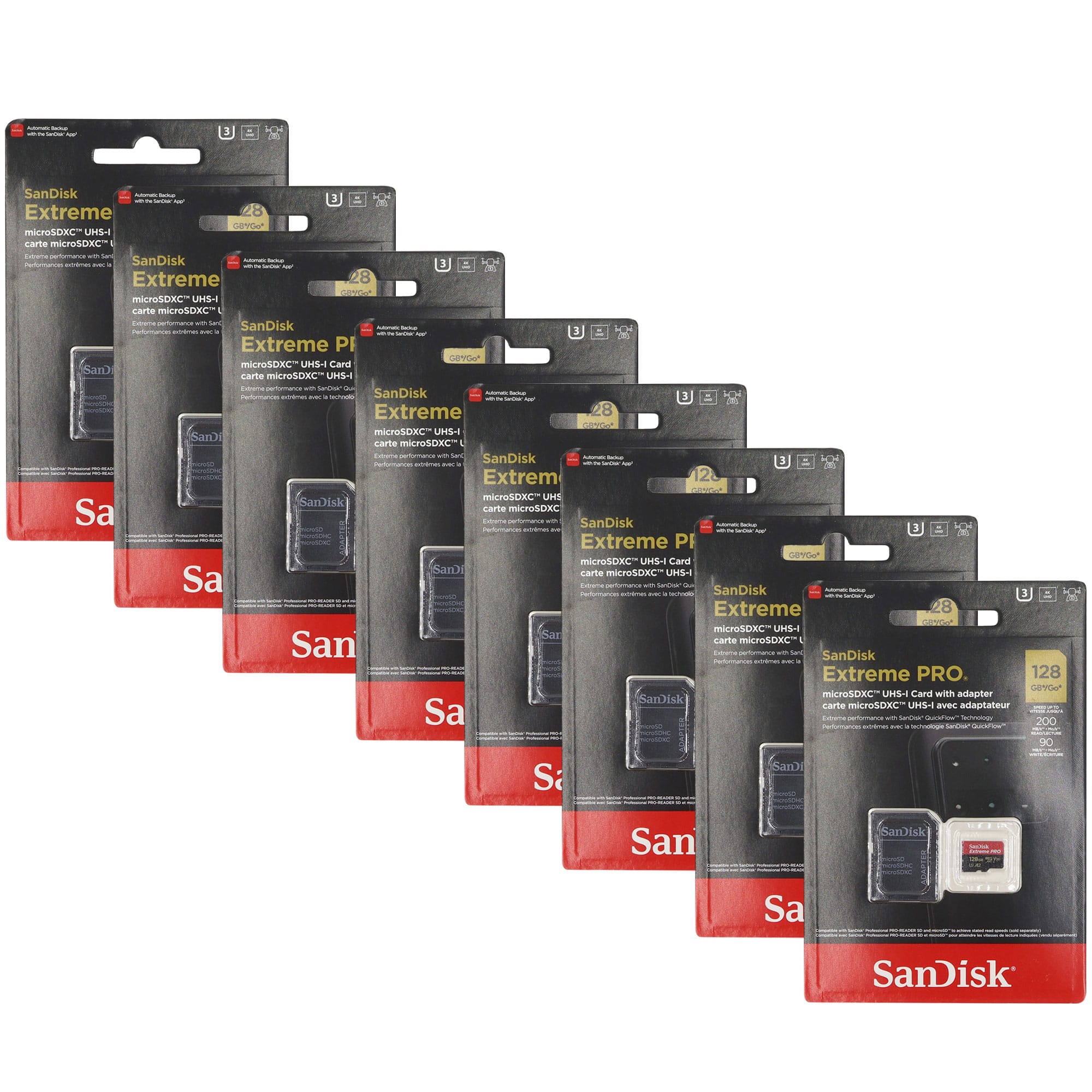 8x Sandisk 128GB Extreme Pro UHS-I Micro SD Up to 200MB/s Read 90MB/s Write