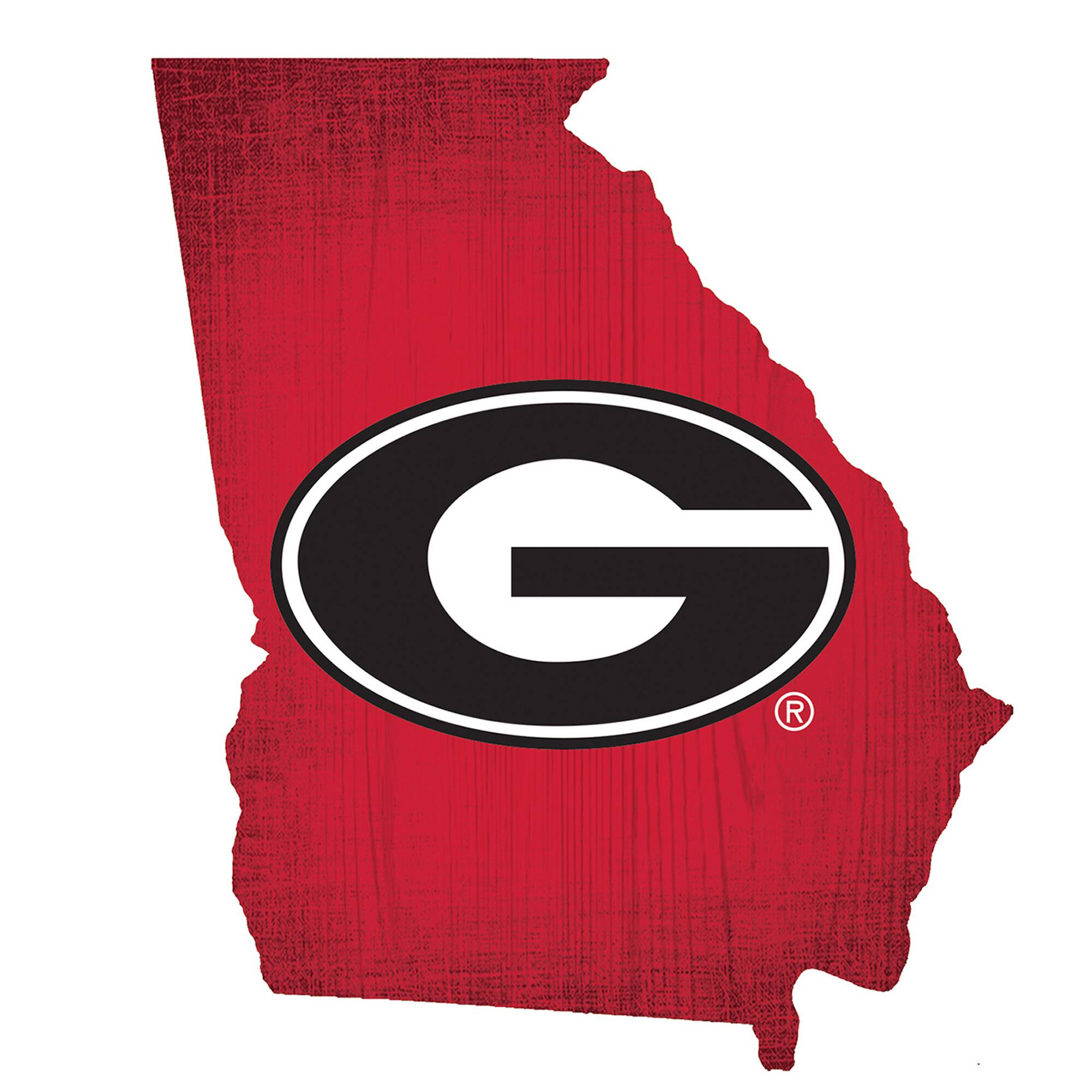 Georgia Bulldogs 12" Logo State Sign