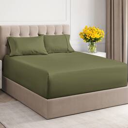 CGK Linens - 100% Cotton 400 TC 4 Piece Sheet Set - Extra Deep Pocket for 18"-24" Mattresses - Queen - Sage Green