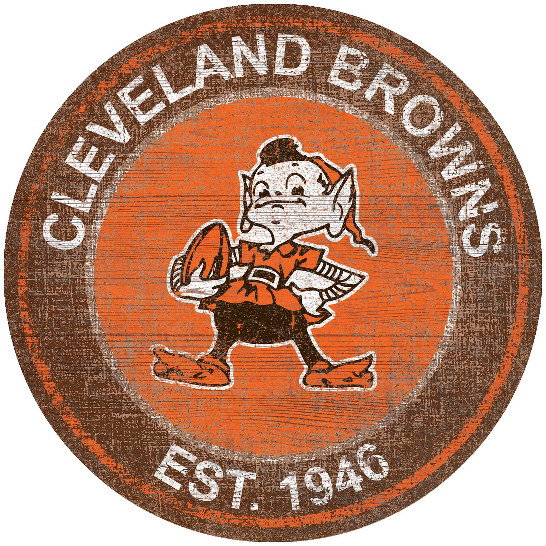 Cleveland Browns 24'' Round Heritage Logo Sign