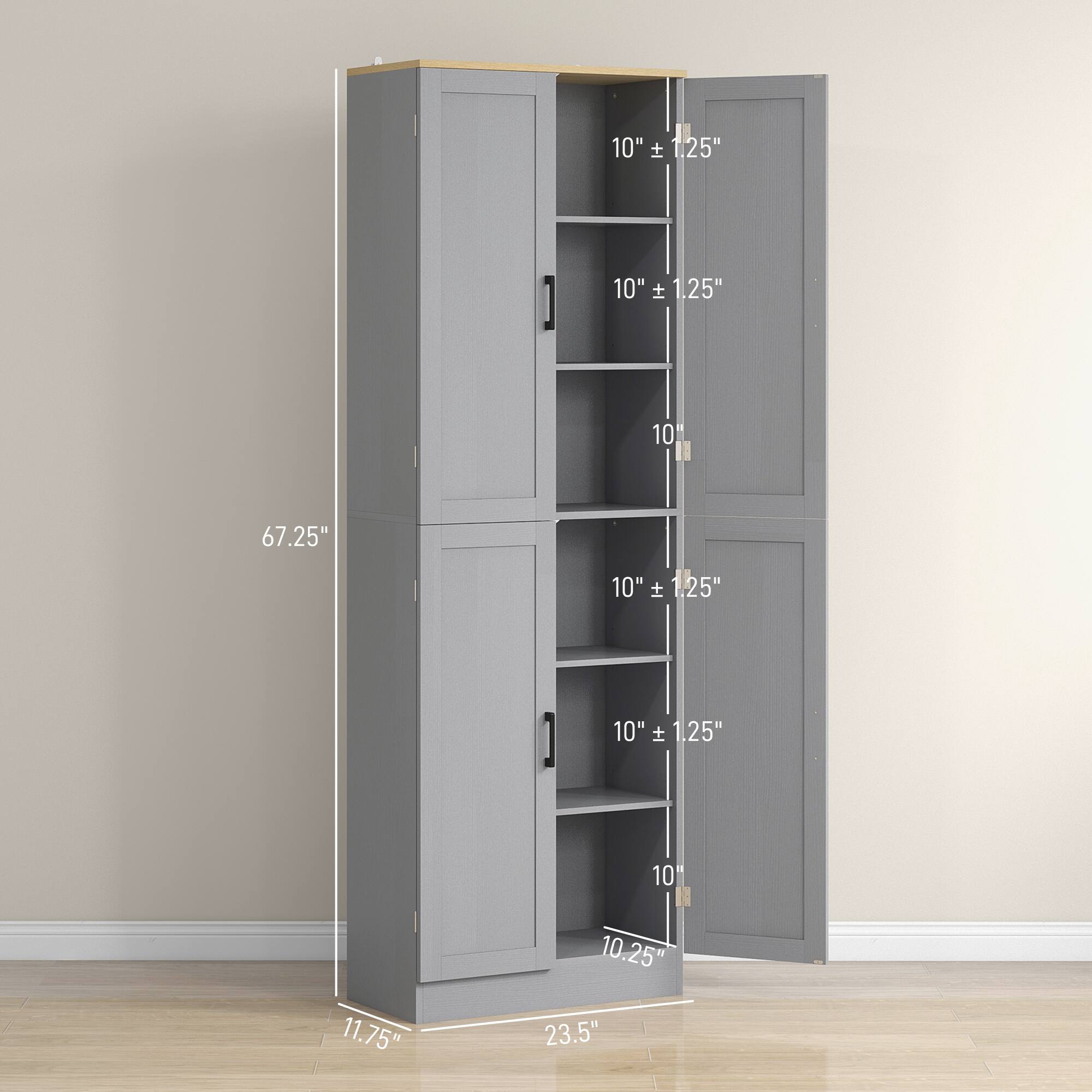 10" ± 1.25"  
10" ± 1.25"  
10"  
10" ± 1.25"  
10" ± 1.25"  
10"  
10.25"  
11.75"  
23.5"  
67.25"