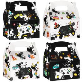 Paradigms Interiors - Video Game Party Favor Boxes - Gaming Paper Gift Small Candy Snack Bags Black White Goodie For Wrapping Box - Video Game B