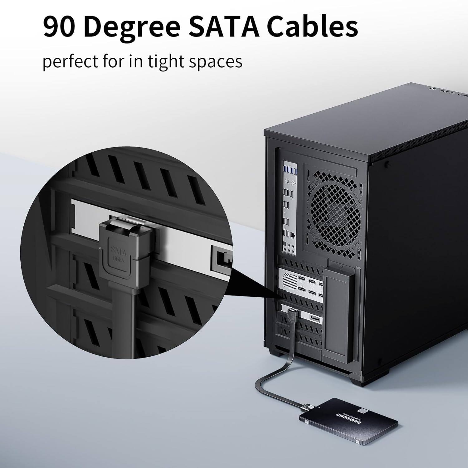 Core Tech SATA III Data Cable 2 Pack – Right Angle & Straight 90