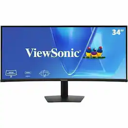 ViewSonic - VG3420C 34 Inch UWQHD 1440p Curved Docking Monitor, 1900R IPS Display for Immersive Home and Office - Unknown