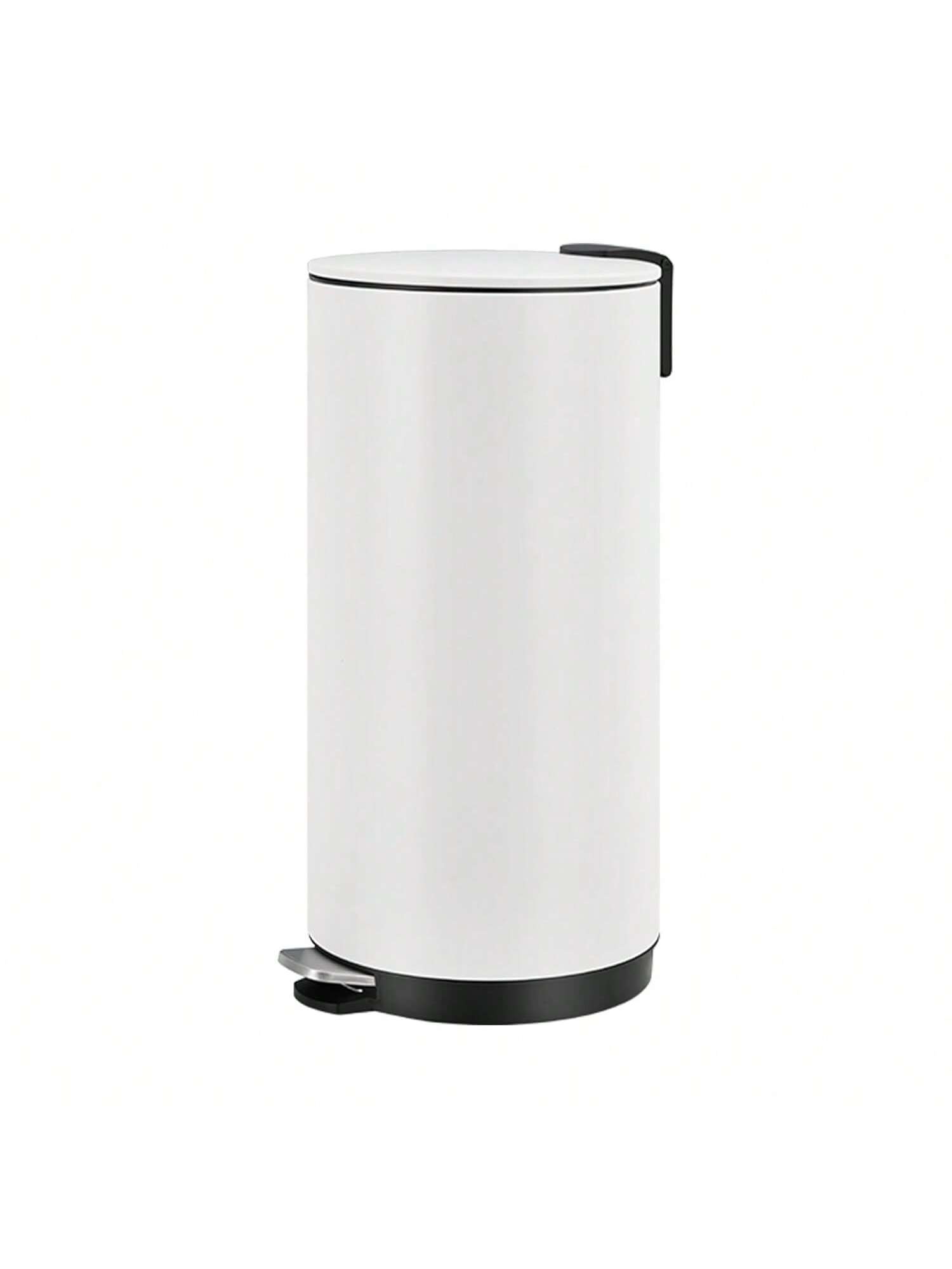 Left. GARVEE - Home Kitchen 8 Gallon 30L Step Trash Can Round Bathroom Garbage Can With Lid And Foot Pedal Kitchen Garbage Bin - White.