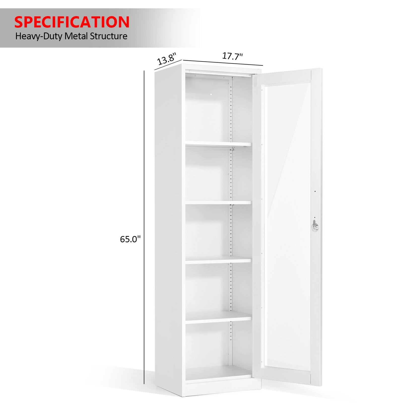 SPECIFICATION  
Heavy-Duty Metal Structure  
13.8" x 17.7" x 65.0"