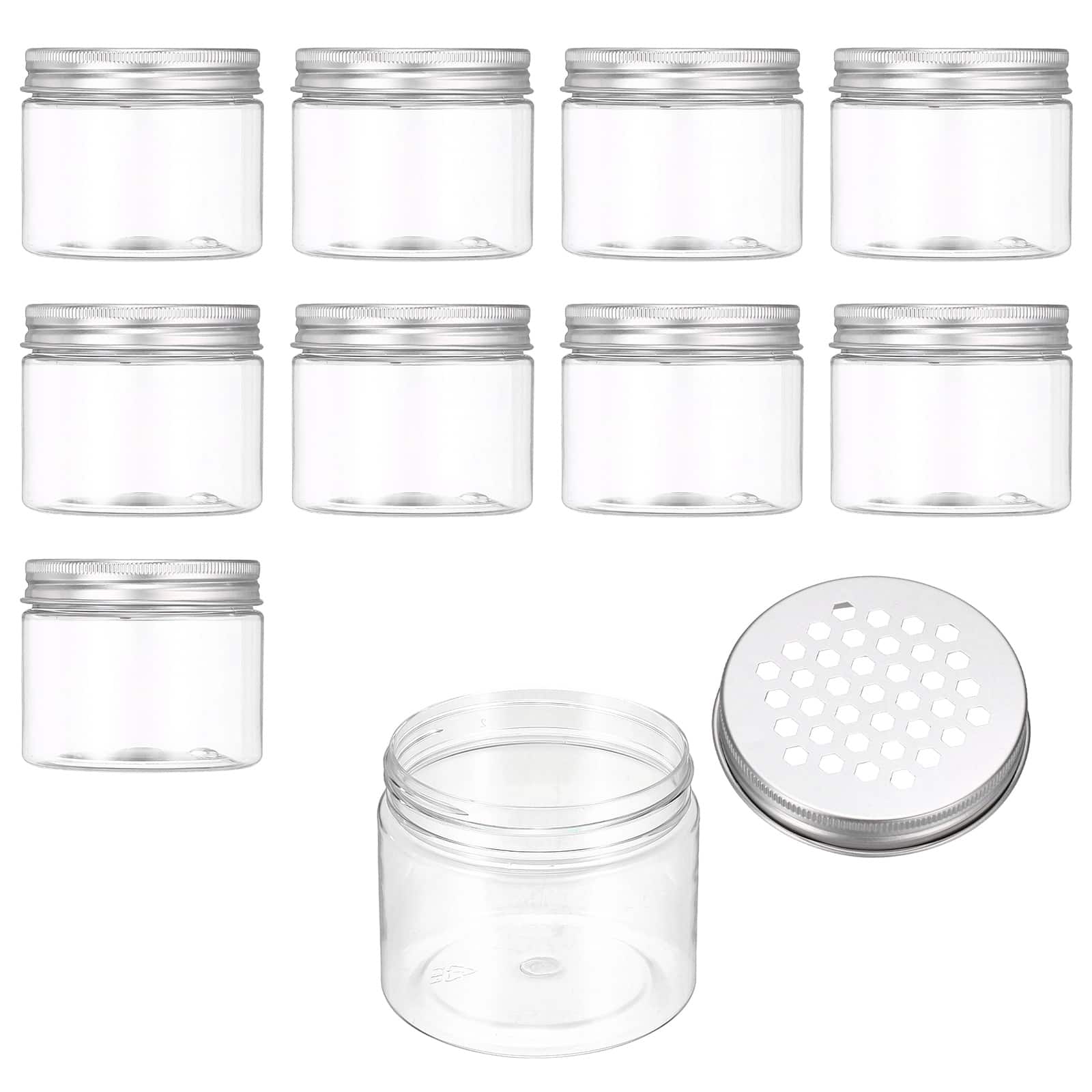 Unique Bargains - Premium Empty Scent Beads Container, Refillable Spice Tin Hollow Lid, 10pcs 5.1oz - For Aromatherapy, Scent, Storage - Clear