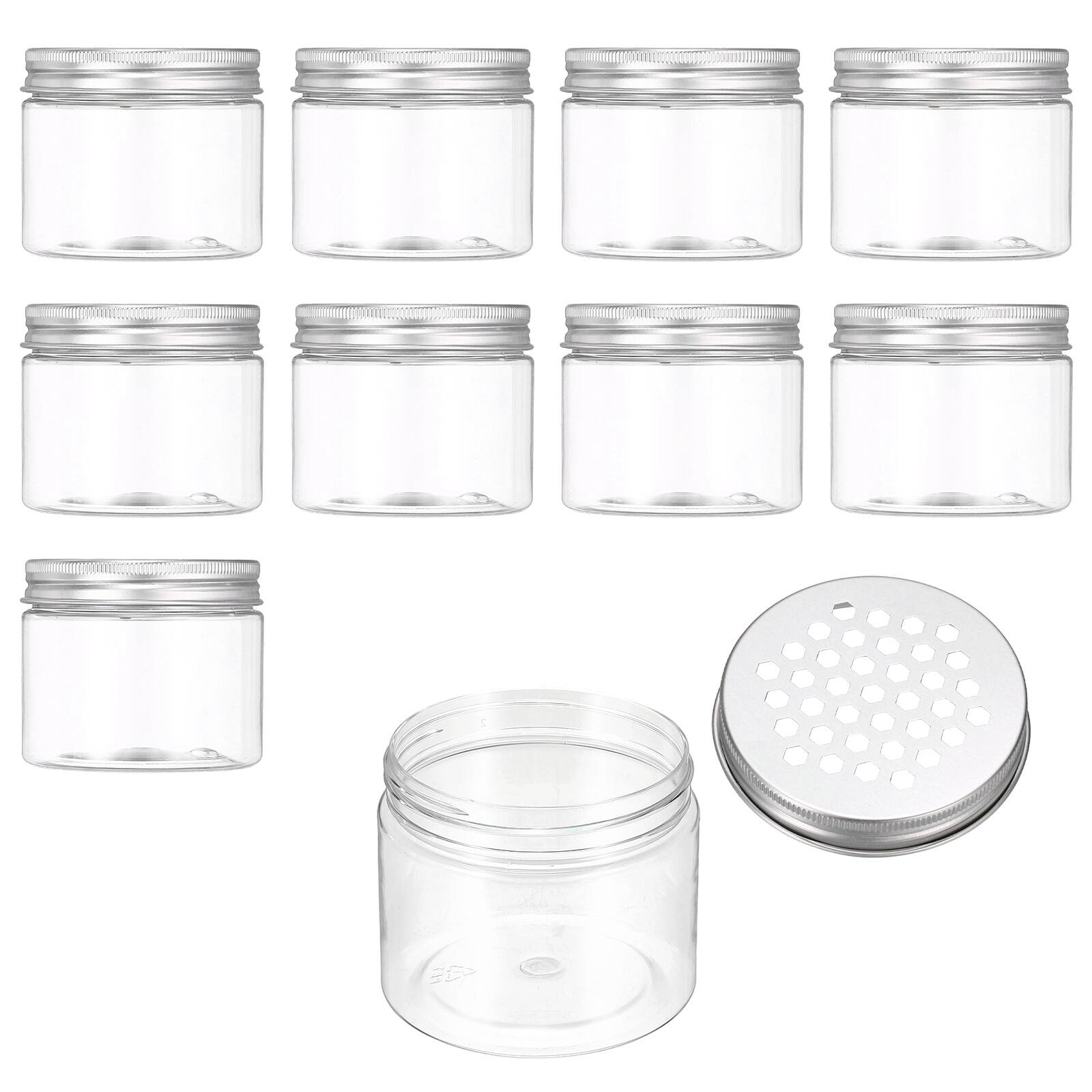 Front. Unique Bargains - Premium Empty Scent Beads Container, Refillable Spice Tin Hollow Lid, 10pcs 5.1oz - For Aromatherapy, Scent, Storage - Clear.