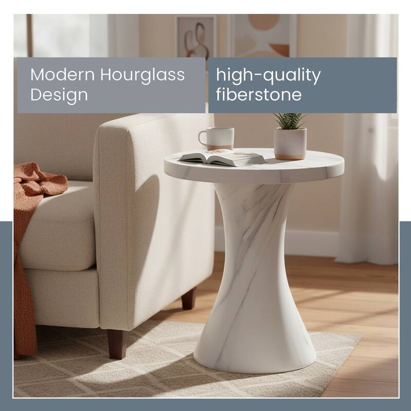 Modern Hourglass Design  
high-quality fiberstone