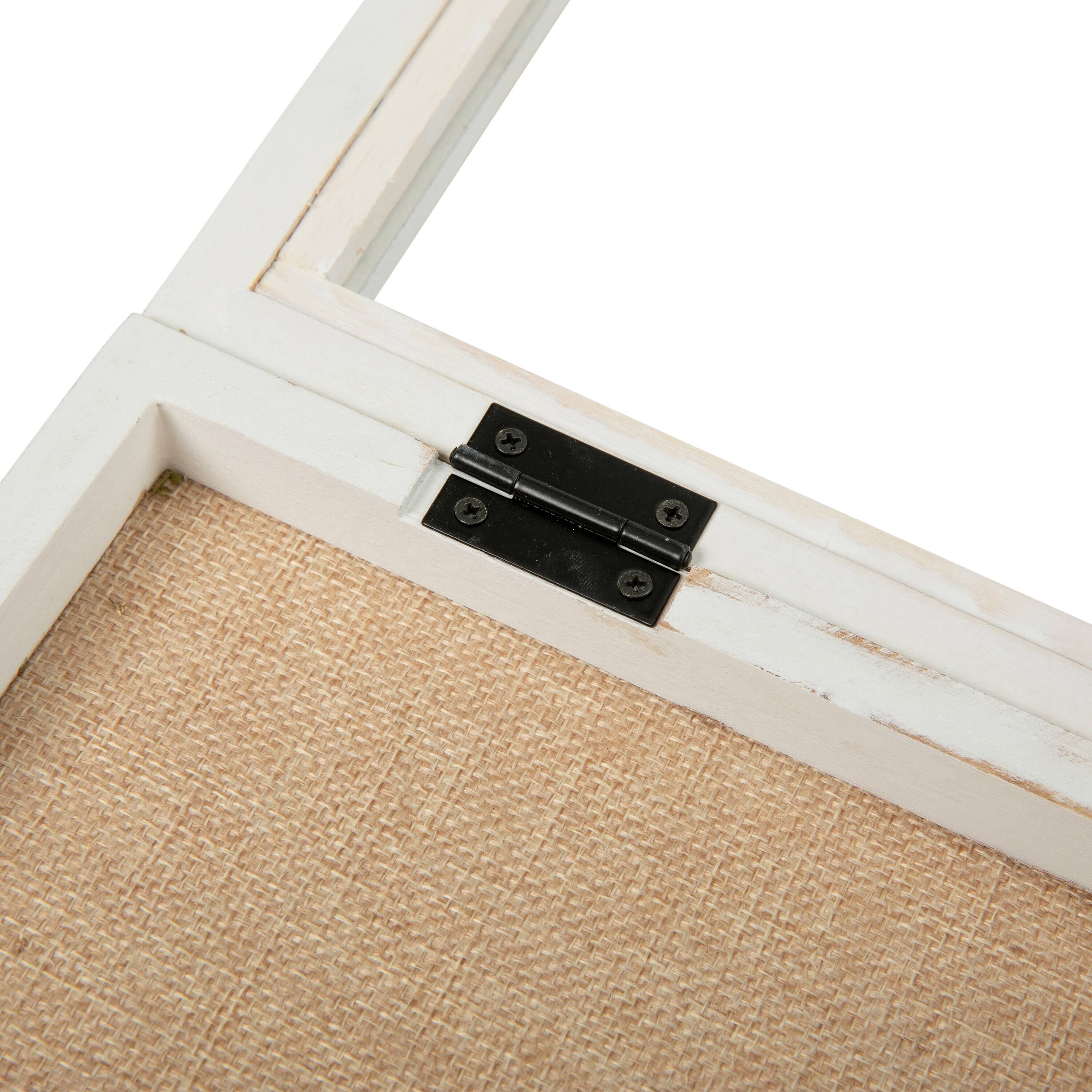 Alt View 9. Emma + Oliver - Presley Wooden Display Case with Foam Back Board, Linen Overlay and Included Push Pins - White Wash.