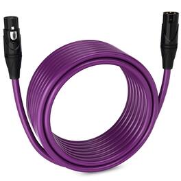 Lyxpro - 30 ft Balanced XLR Cable, Male to Female, 3 Pin Microphone Cable - Purple