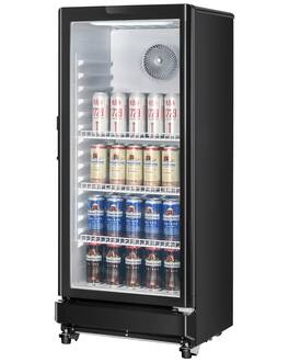 VEVOR - Commercial Merchandiser Refrigerator, 5.7 CU.FT Glass Door Display Refrigerator Upright Fridge - Black