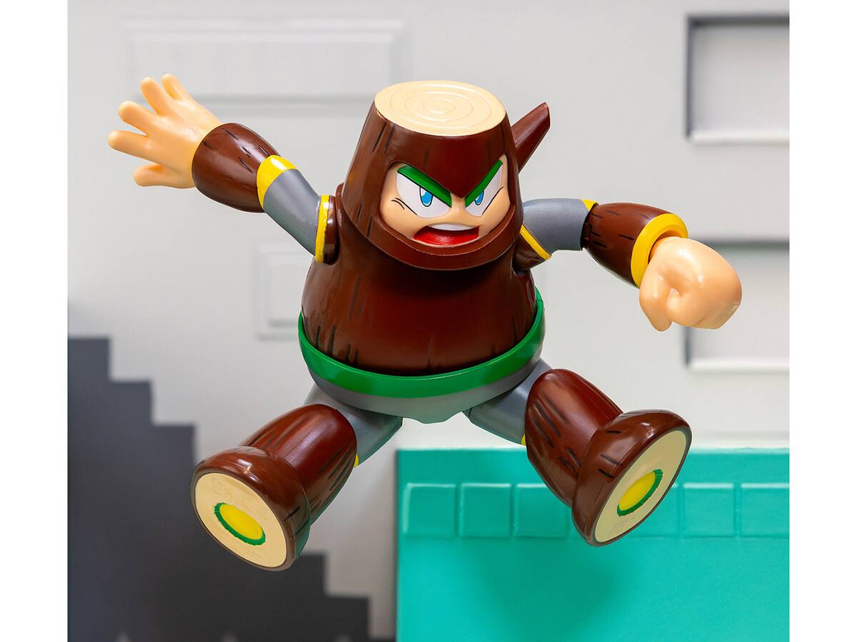 Angle. Jada - Wood Man 5" Moveable Figure Deluxe with Accessories, Alternate Head & Hands Mega Man 1987 Video Game Model by Jada - Multi.