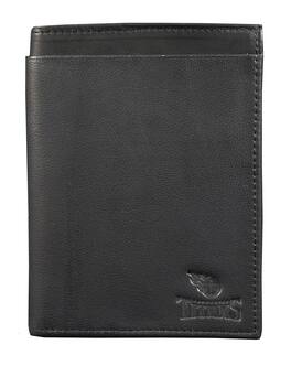 Rico Industries - Tennessee Football Titans Black Leather RFID Blocking Passport Holder Cover Travel Billfold Wallet for Men & Women - Multi
