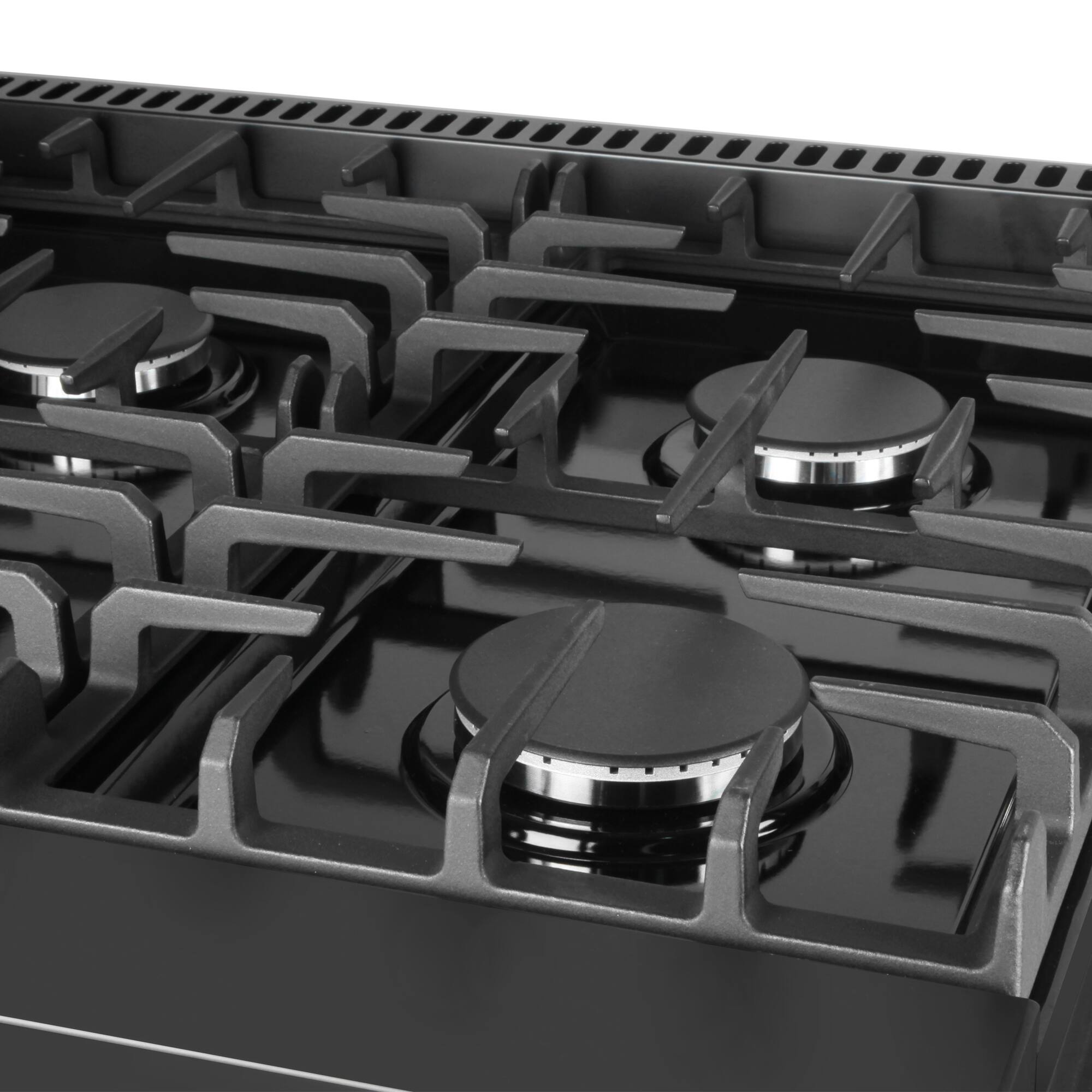 Alt View 5. COSMO - COS-EPGR366-BK 36 in. Haven Collection 6.0 cu. ft. Gas Range, 6 Burners, Convection Oven, Knob LEDs, Storage Drawer - Matte Black.