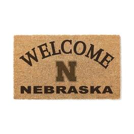 Jardine - Nebraska Huskers 18" x 34" Welcome Coir Doormat - Brown