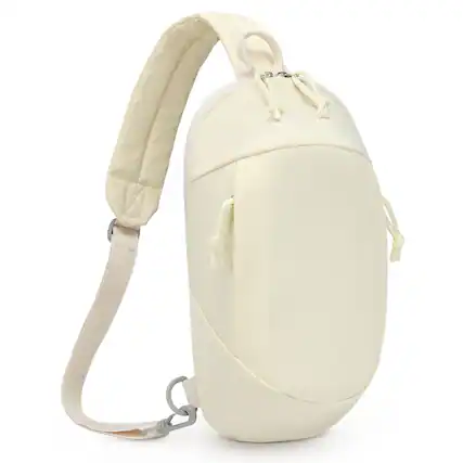 Front. Unique Bargains - Small Sling Bag with RFID Blocking Mini Fanny Pack Convertible Crossbody Anti Theft Chest Bag for Travel Hiking - Beige.