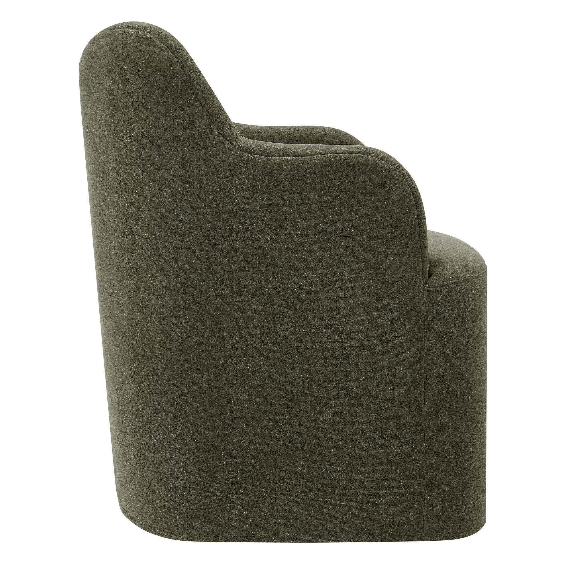 Alt View 2. Modway - Cordelle Linen Blend Swivel Dining Chair by Modway - Sage.