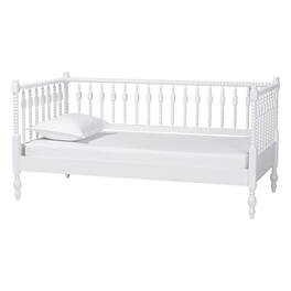 Baxton Studio - Callison Spindle Daybed - Turned Farmhouse Sofa Bed with Spoked Frame Border, Twin - White