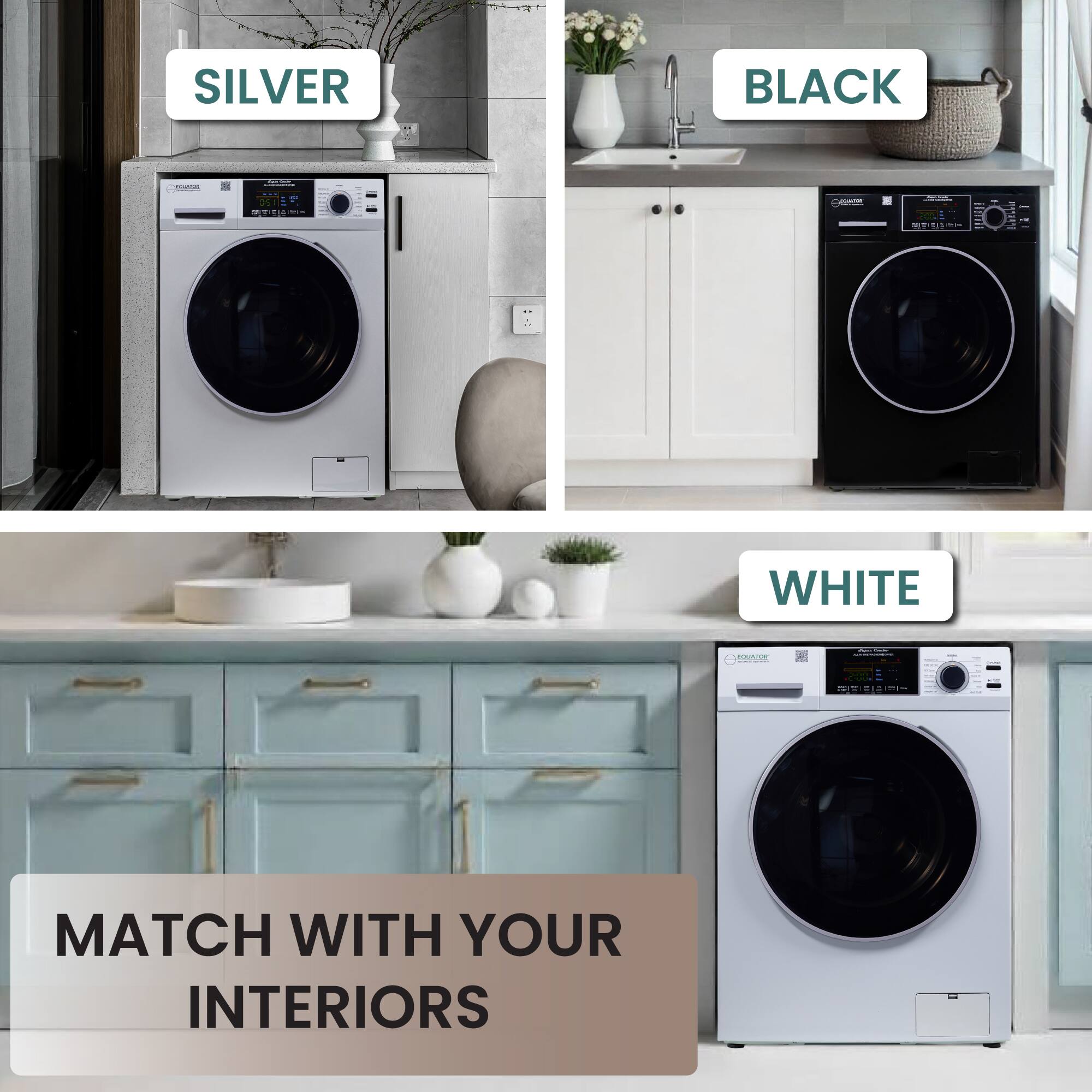 SILVER  
BLACK  
WHITE  

MATCH WITH YOUR INTERIORS