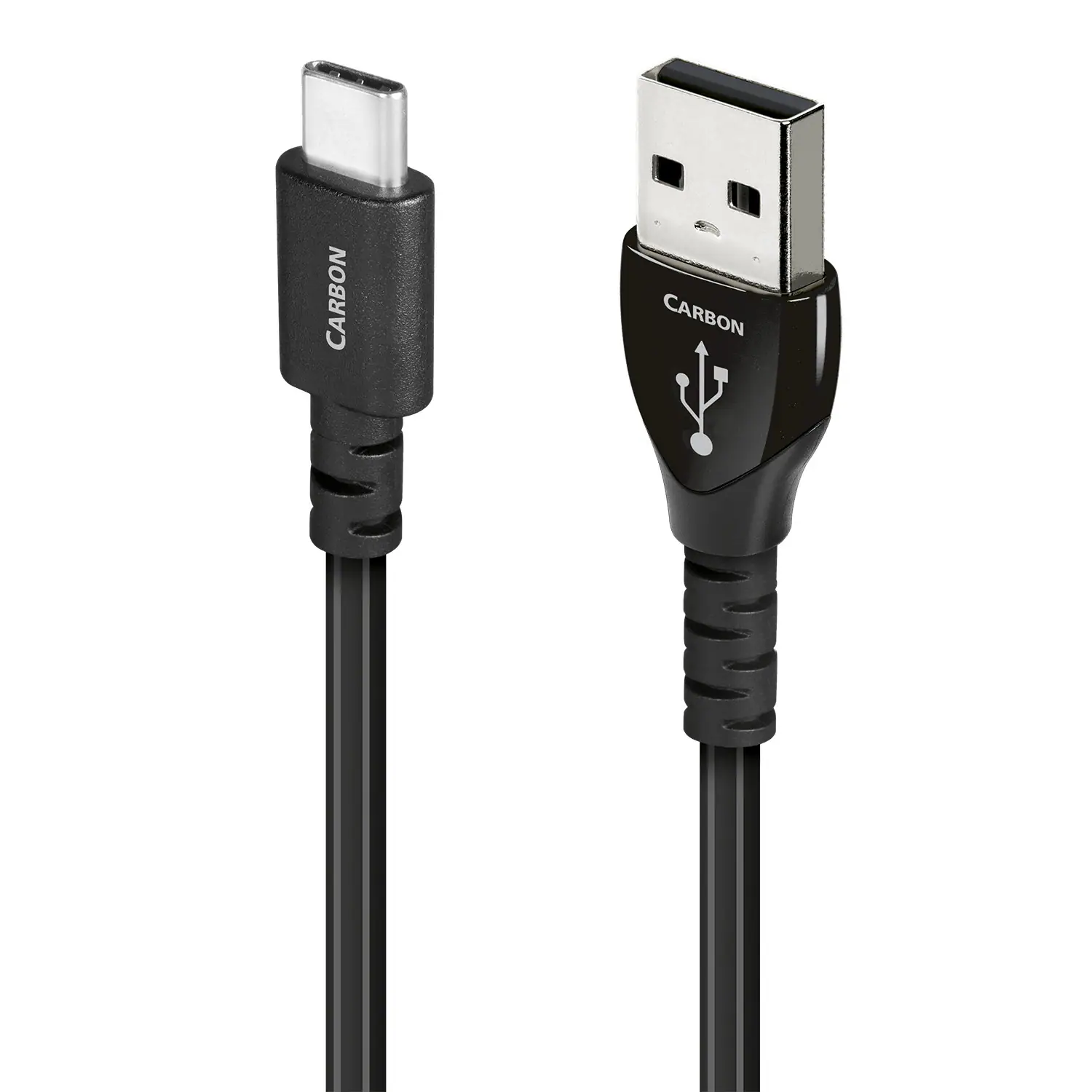 AudioQuest - Carbon USB-A > C 2.5' Digital High-Definition Audio Cable with USB-A to USB-C Connectors - Gray on Black