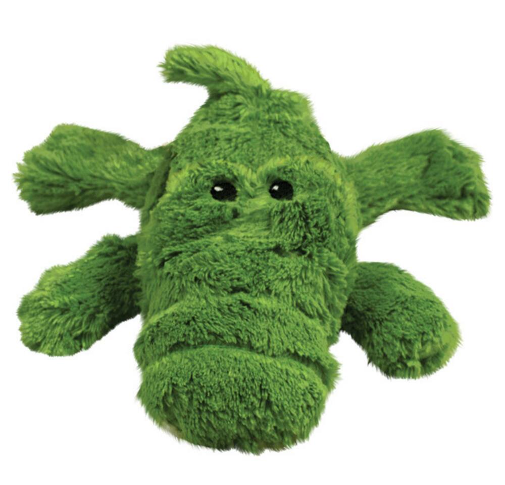 Back. KONG - Kong Ali Alligator Cozie Plush Dog Toy in Large - Green.