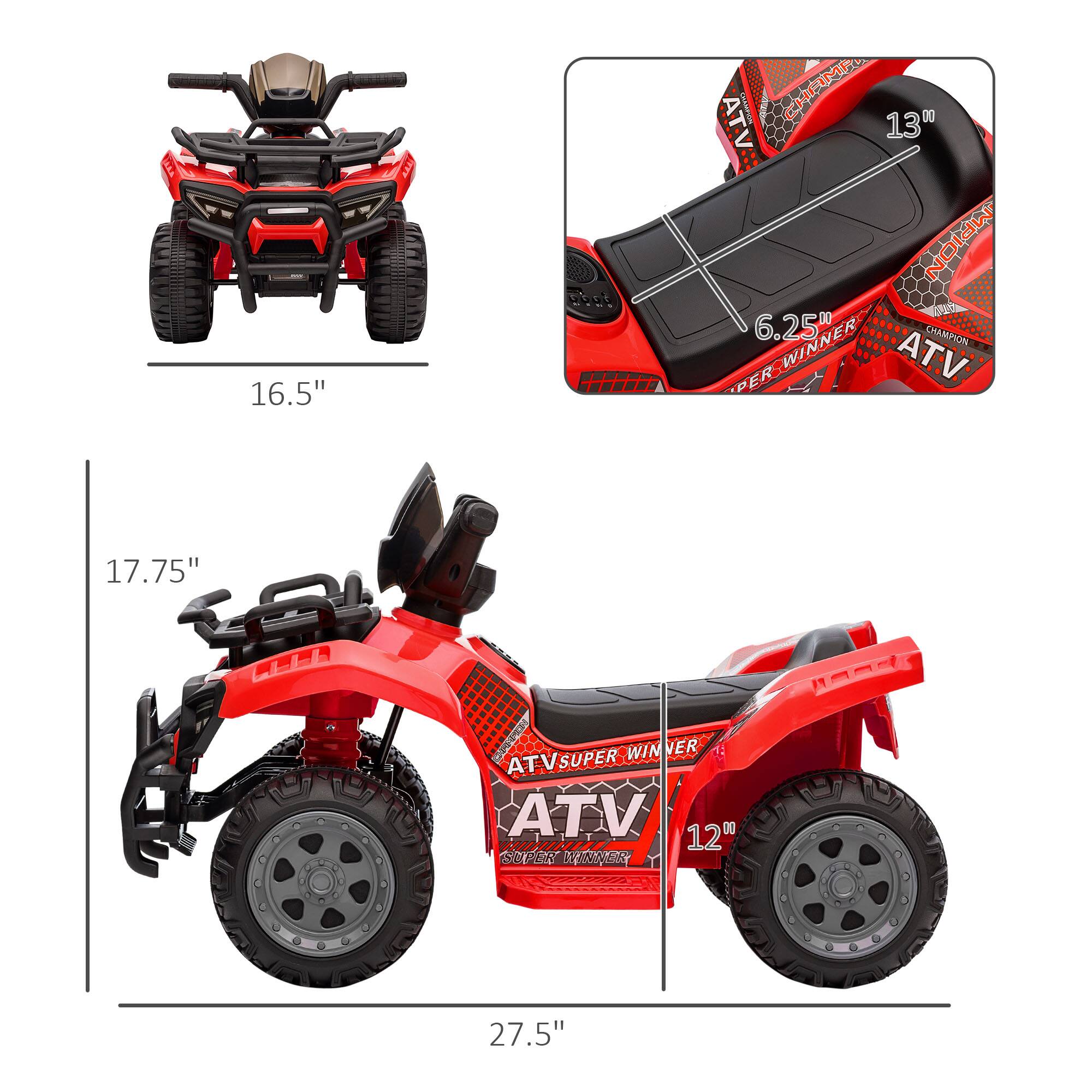 16.5"  
17.75"  
27.5"  

13"  
6.25"  

ATV SUPER WINNER  
ATV CHAMPION  
ATV SUPER WINNER
