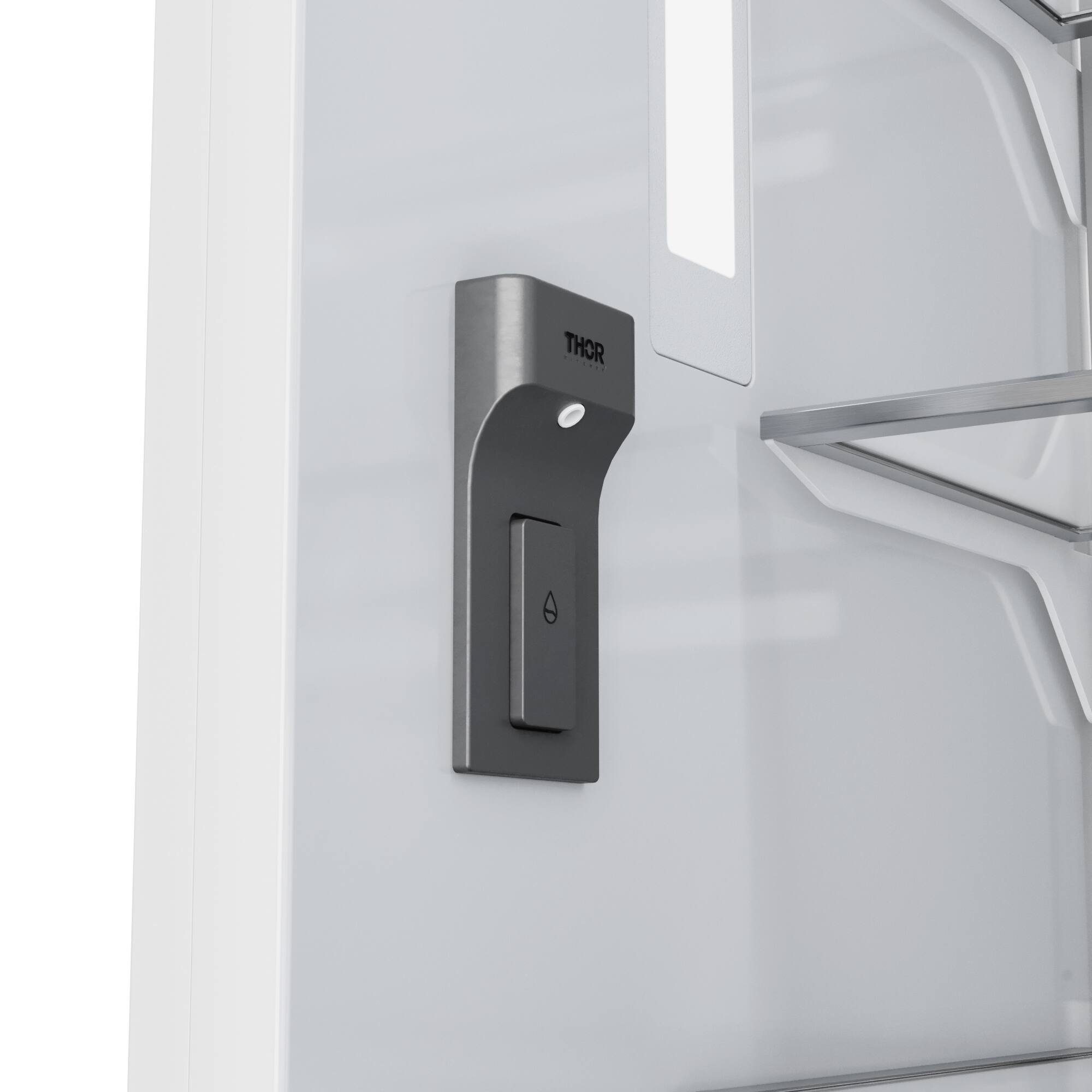 Alt View 3. Thor Kitchen - 16.6-Cu. Ft. Built In Column Refrigerator - Custom Panel Ready - White.