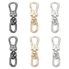 Unique Bargains - 6pcs Metal Keychain Clip Swivel Lobster Claw Clasp Quick Release Oval Key Ring Detachable for Crafts Bag Lanyard - Light Gold/Silver/Gunmetal