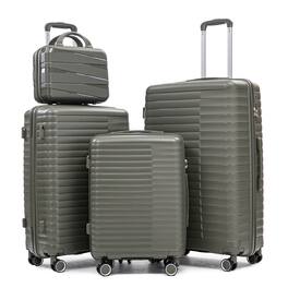 Z-Edge - Luggage Sets 4 Piece Suitcase Set, Hard Shell Carry on Luggage Travel Suitcases with Spinner Wheels, Combination Lock - Green