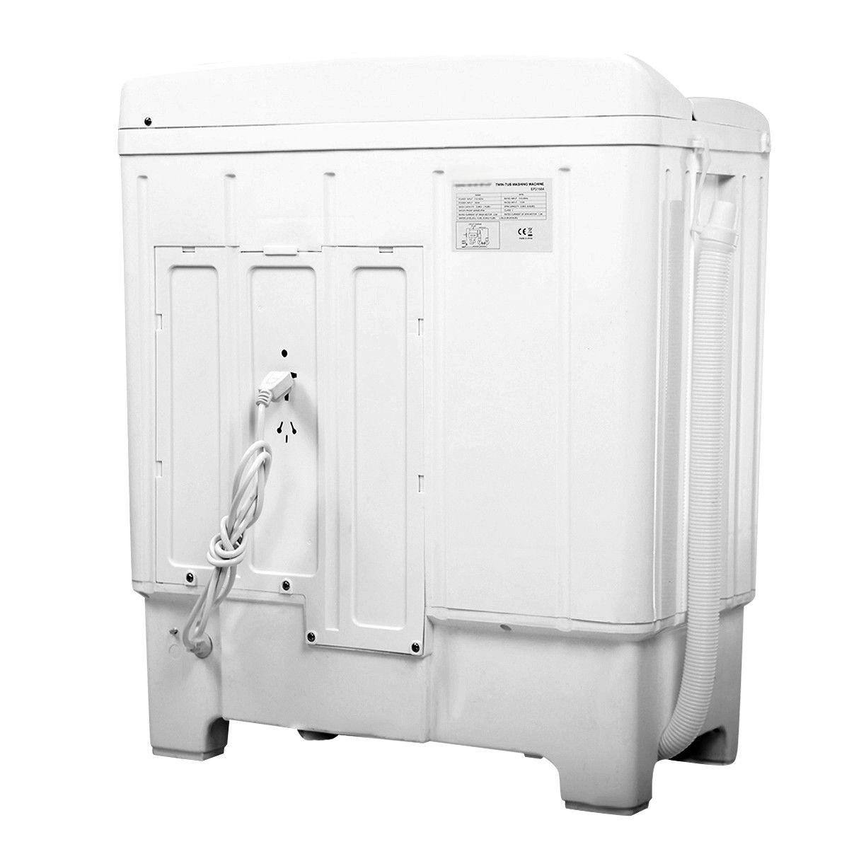 Alt View 7. HONGGE - Portable Compact Twin Tub Washing Machine with Spinner and Wash Timer for Home Use - White.