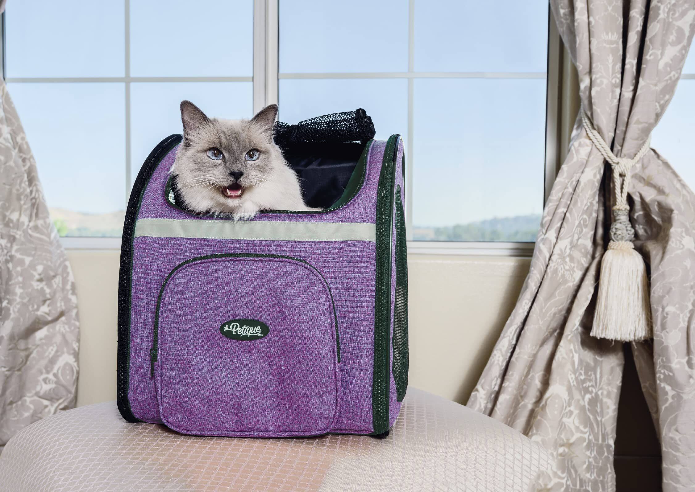 Alt View 2. Petique - Petique Pet Backpacker, Pet Carrier for Small Size Pets, Ventilated Backpack Bag for Cats & Dogs.