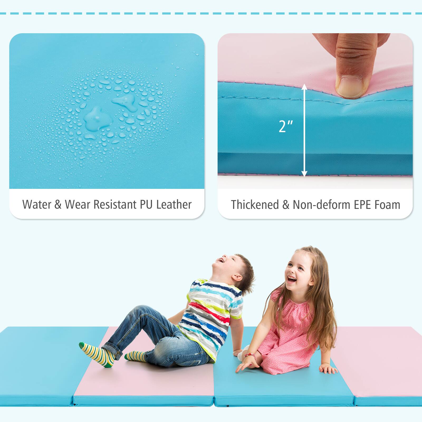 2" Water & Wear Resistant PU Leather  
Thickened & Non-deform EPE Foam