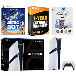 PlayStation 5 Pro Digital Bundle with Astro Bot Game, MightySkins Code and 1 Year Extended Warranty - PlayStation 5