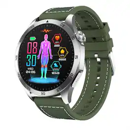 SKRAN - Smart Health Watch with ECG -Bluetooth Calling, Micro Health Check, and Mood Tracking Features, Nylon Strap Version - Green - (2026)