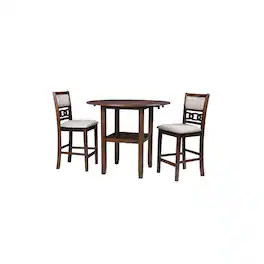 New Classic Furniture - Gia 3-Piece 42" Wood Counter Drop Leaf Table Set - Red