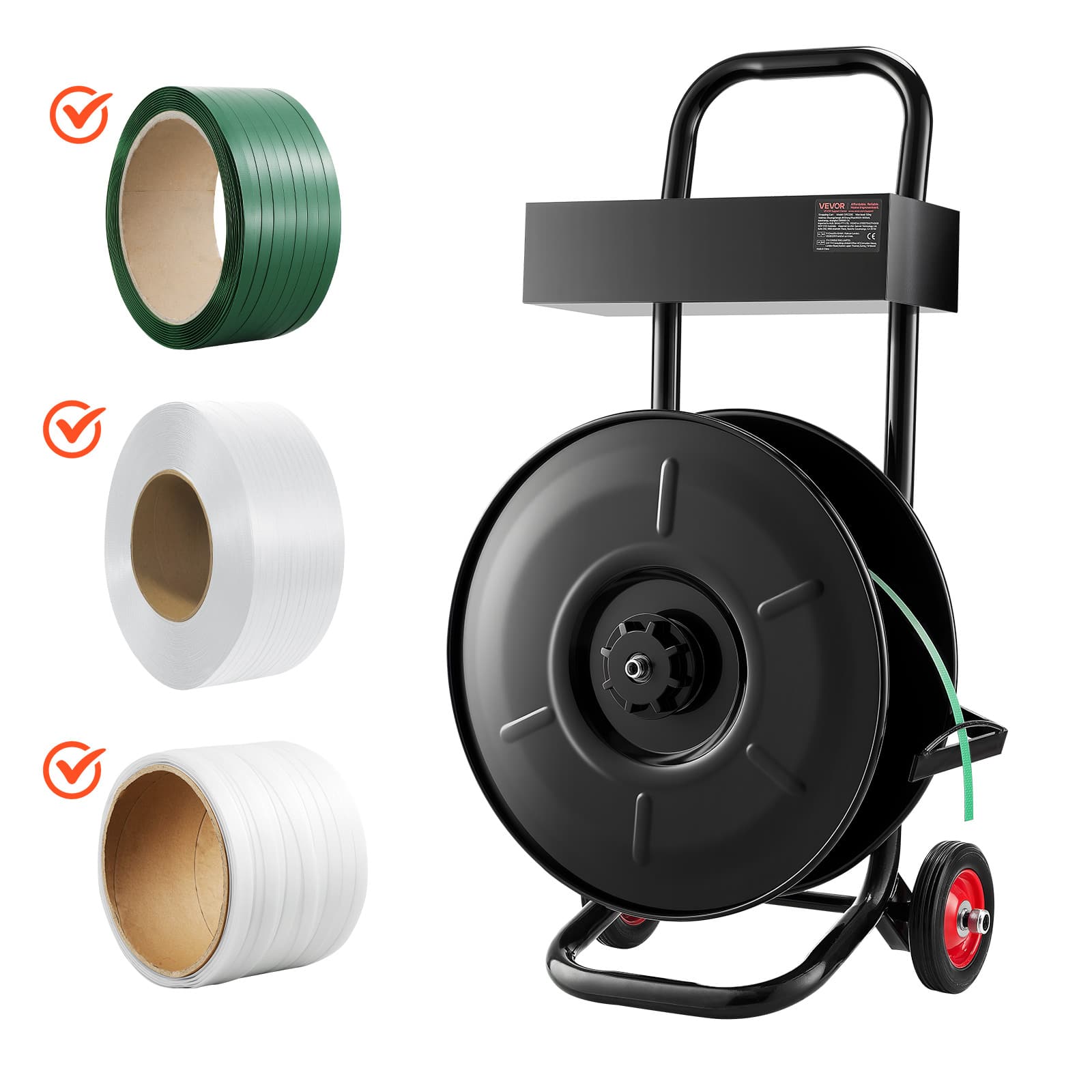 VEVOR - Banding Strapping Cart, Fit for PET / PP / Polyester Strapping Coils with 8 inches Core Size, Heavy Duty Strapping - Black price history on PriceWatchPro