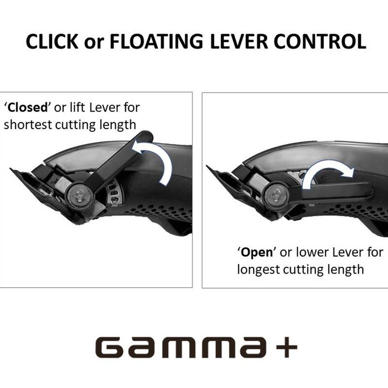 CLICK or FLOATING LEVER CONTROL

'Closed' or lift Lever for shortest cutting length

'Open' or lower Lever for longest cutting length

Gamma +