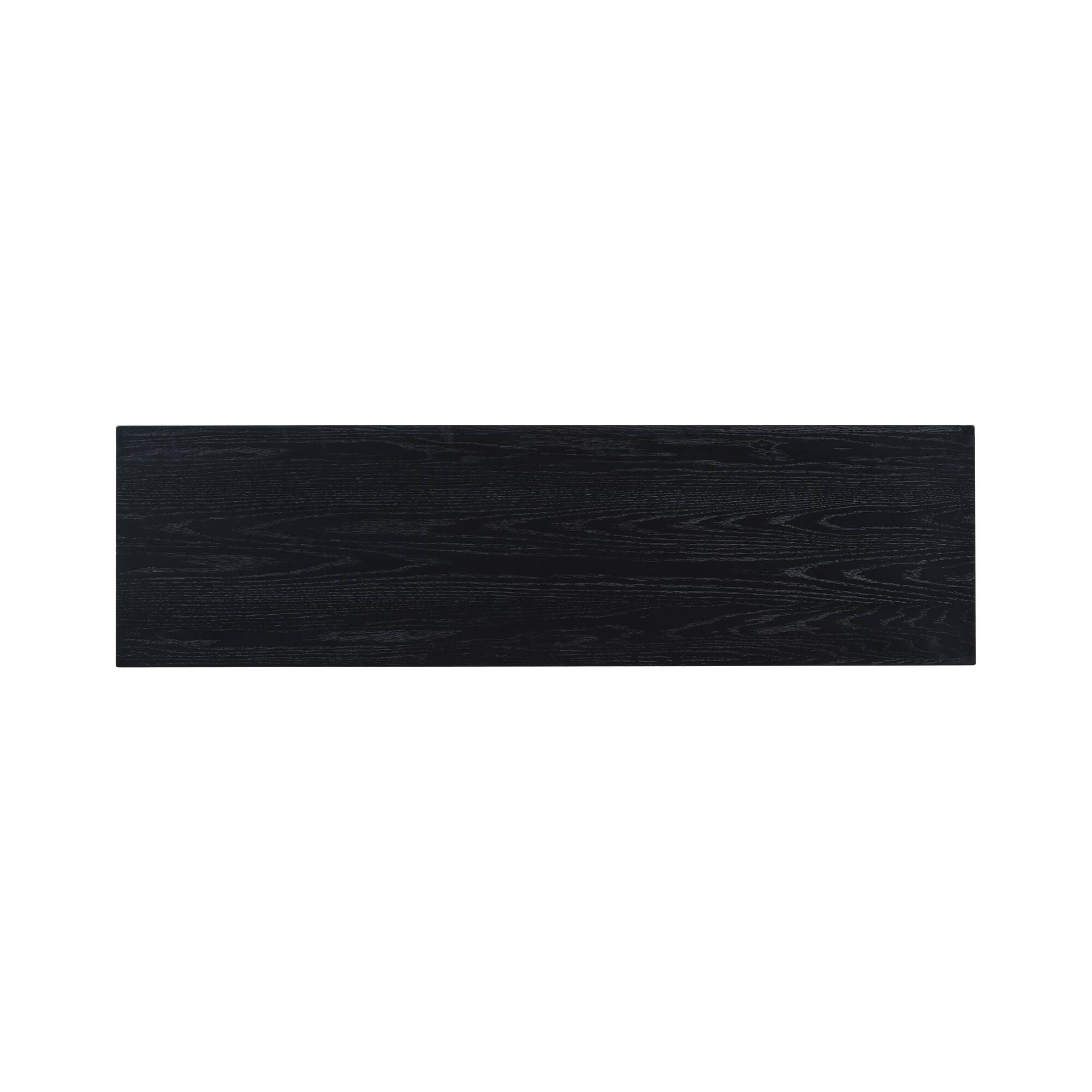 Alt View 2. TinyHomie - Uniquely Designed Oak Veneer Console Table with Distinctive Side Shapes Suitable for Entryway Hallway Living Room Foyer - Black.