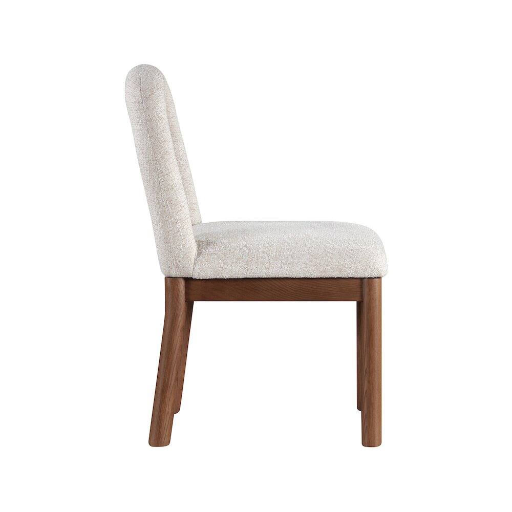 Alt View 3. Meridian Furniture - Conrad Beige Linen Textured Fabric Dining Chair - Beige.